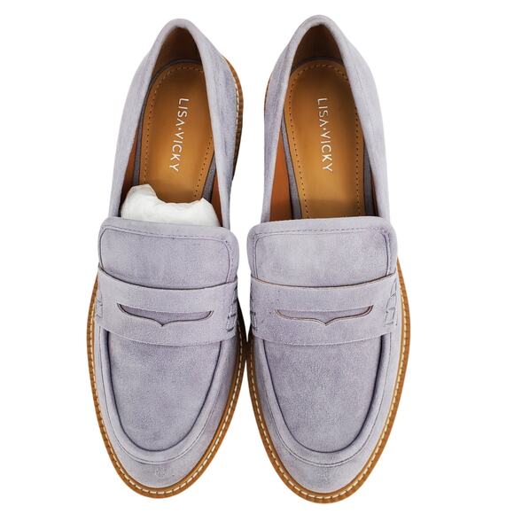 Lisa Vicky Womens‎ Size 8M Zoom-V Lavender Kid Suede Loafers New in Box - Picture 4 of 8